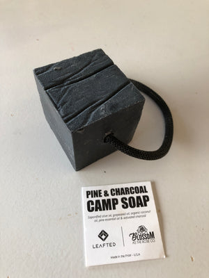 Biodegradable camp soap on a rope