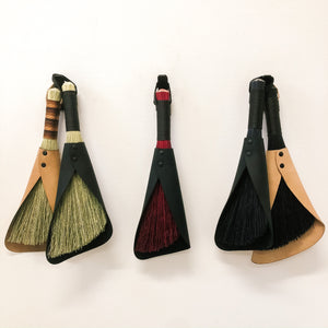 leafted- broom broom - handcrafted broom and leather pan , handmade in WA - USA - elevate your camp , van camping, vanlife , van accessories 