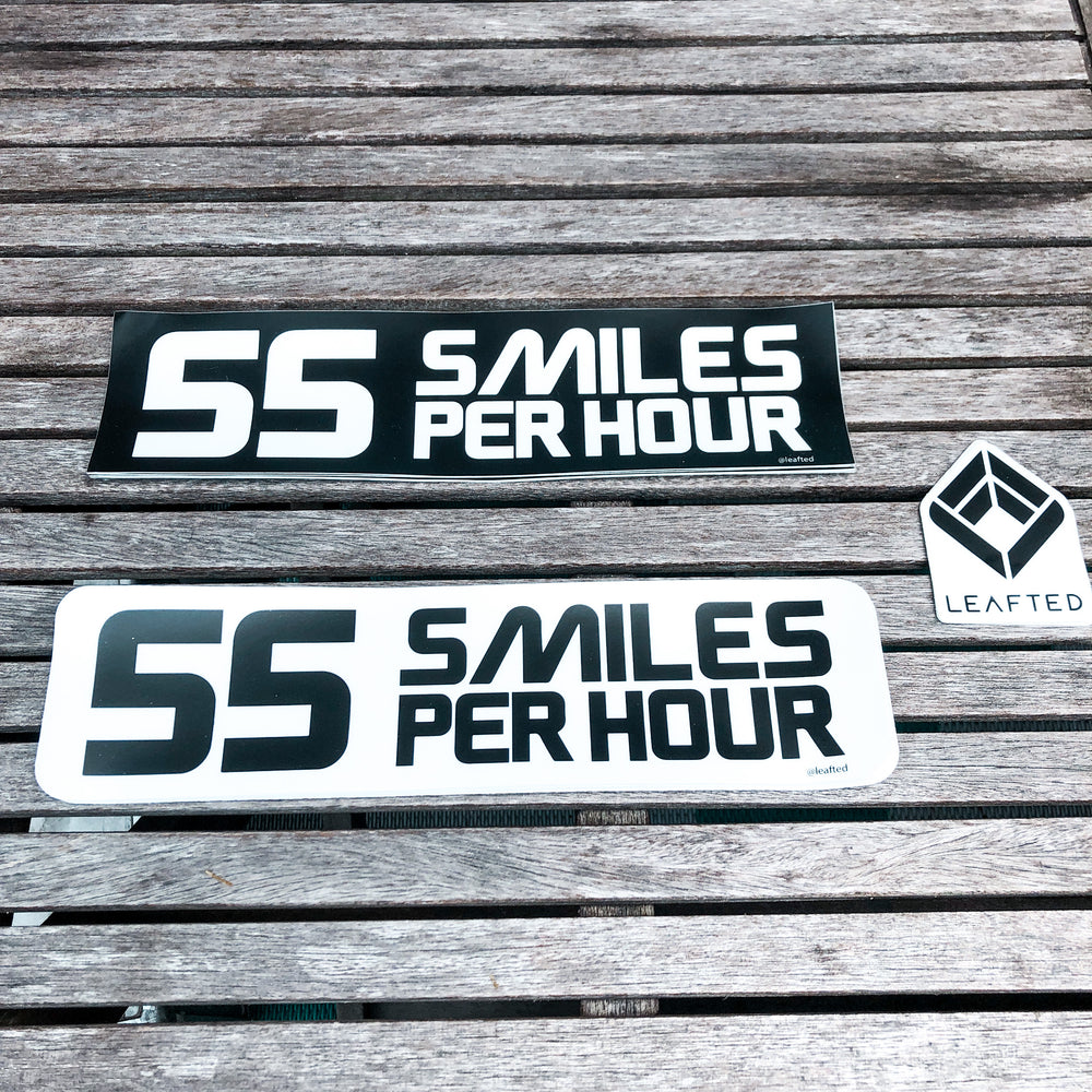 Bumper sticker -55 smiles