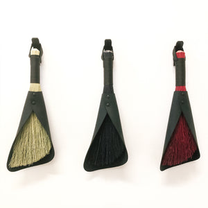 leafted- broom broom - handcrafted broom and leather pan , handmade in WA - USA - elevate your camp , van camping, vanlife , van accessories 