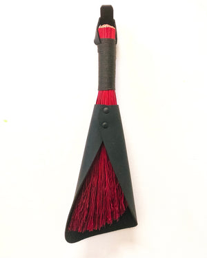 leafted- broom broom - handcrafted broom and leather pan , handmade in WA - USA - elevate your camp , van camping, vanlife , van accessories 